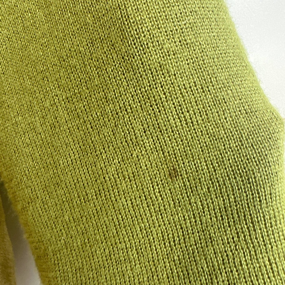 StoneBridge Chartreuse Leather and Wool Blend Single Closure Rustic, Boho Coat - Picture 4 of 7